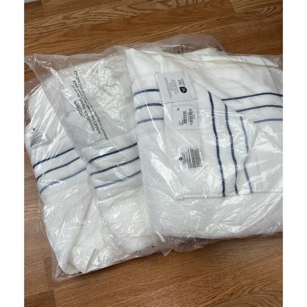 Set of 3 Hotel Collection Ultimate Micro Cotton Borderline Bath Towels 30x56 NEW